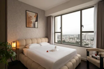 Three-Bedroom Deluxe Apartment — Rivergate Residence District 4 - Premium Studios, 2 & 3 Bedroom Apartments By Veluxe Stay - Free Pool Usage, Aussie Owned, Western Hospitality - 5 Mins Walk to District 1 - Genuine Photos