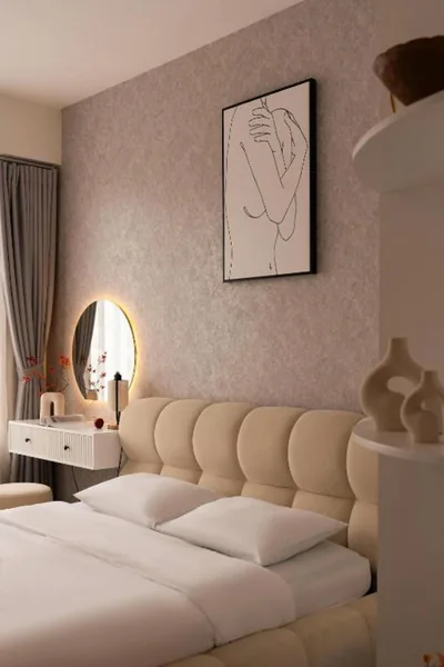 Two-Bedroom Deluxe Apartment with Balcony — Rivergate Residence District 4 - Premium Studios, 2 & 3 Bedroom Apartments By Veluxe Stay - Free Pool Usage, Aussie Owned, Western Hospitality - 5 Mins Walk to District 1 - Genuine Photos